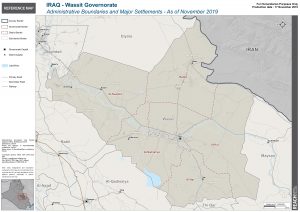 Iraq Reference Map Wassit Administrative Boundaries A1 – November 2019