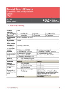 REACH Libya Terms of Reference Humanitarian Access Severity AssessmentMay2023