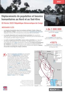 REACH RDC - Brief : Déplacements de population et besoins  humanitaires au Nord et au Sud-Kivu - 28 février 2025