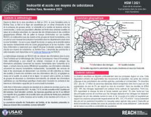 Focus sur l'insécurité et l'accès aux moyens de subsistance, Burkina Faso, Novembre 2021