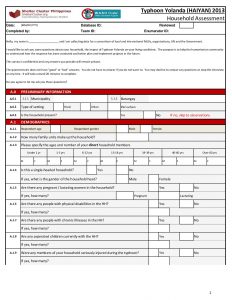 Shelter/WASH Cluster Detailed Needs Assessment