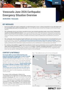 Venezuela Earthquake Emergency Brief 26062026