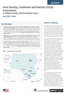 IMPACT Sudan, Food Security, Livelihood and Nutrition Assessment in North Kordofan (Ar Rahad), June 2026.