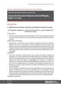NER_Methodology & Tools_Evaluation Baseline Protection des Populations Déplacées dans la Région de Diffa, Feuille de route pour les Groupes de Discussion_March 2017