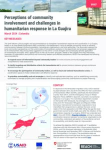 REACH Colombia Area Based Assessment English Short Brief – La Guajira