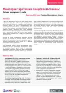 REACH UKR2401 CSCM  Medicine availability assessment in Mykolaiv Region - in Ukrainian