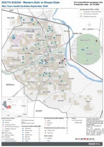REACH SSD Wau Town health centers map Oct 2024