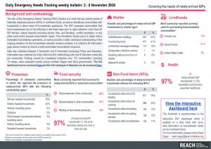 Daily Emergency Needs Tracking of newly-arrived IDPs in Northwest Syria, Weekly Bulletin (2-8 November 2020)