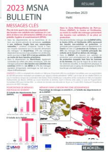 REACH Haiti MSNA Bulletin 2023