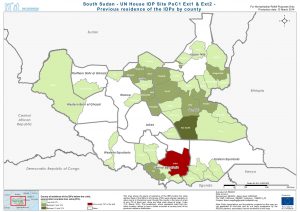 SSD - UN House IDP Site PoC1 Ext1 & Ext2 - Previous residence of the IDPs by county