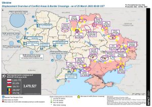 Ukraine Displacement Overview Map (as of 25 Mar 2022)