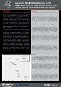 Evaluation rapide multisectorielle (ERM), fiche narrative du pilote à Tanganyika, République Démocratique du Congo - Mars 2020
