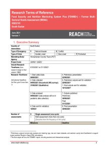 REACH South Sudan TOR MSNA June 2021