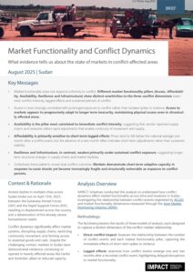 IMPACT Sudan Markets & Conflict brief (August 2025)