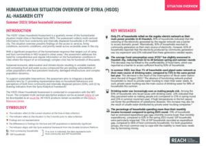 Urban Humanitarian Situation Overview in Hasakeh city - Summer 2023