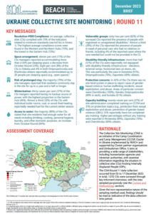 REACH, Ukraine, IDP Collective Site Monitoring, Brief, Round 11 (December 2023)