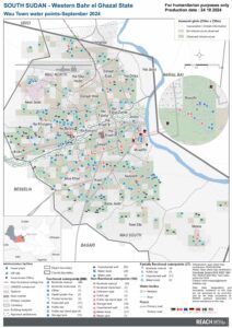 REACH SSD Wau Town water points map Oct 2024