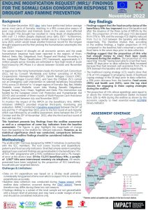 IMPACT_SOM_ENDLINE MODIFICATION REQUEST FACTSHEET_SOMALIA CASH CONSORTIUM_NOVEMBER_2022