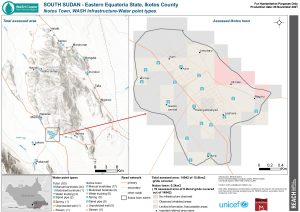REACH SSD Map WASH Infra Ikotos Town Waterpoints by types November20215