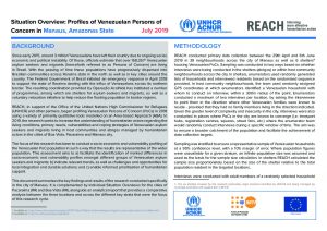 Profiles of Venezuelan PoCs in Manaus, Brazil - July 2019