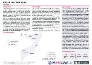 Market Price Monitoring Situation Overview - June 2019