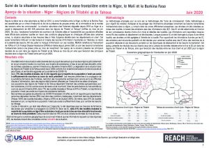 Evaluation de la situation humanitaire, régions de Tillabéri et Tahoua, Niger – Aperçu de la situation avril-juin 2020