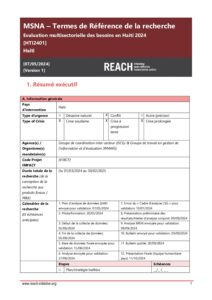 REACH Haiti MSNA Termes de référence 2024