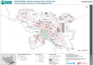 REACH SSD Map Torit Latrine fill up level August2019