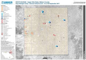 SSD MAP UNHCR Kaya Camp Infrastructure 28SEP17