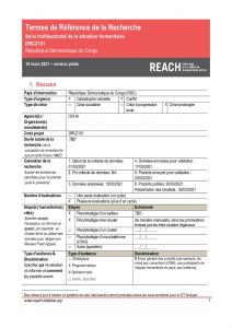 DRC Suivi des besoins et Alerte Précoce: Termes de Référence v01