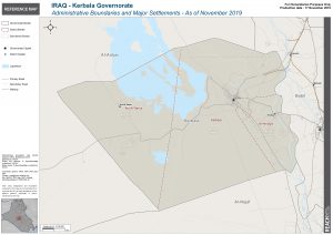 Iraq Reference Map Kerbala Administrative Boundaries A1 – November 2019