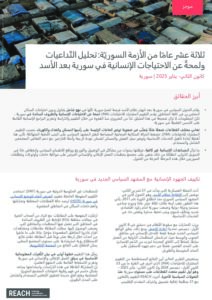 REACH Syria_Brief_Unpacking the effects of thirteen years of crisis ثلاثة عشر عامُا من الأزمة السوريّة_موجز سوريّة