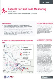 REACH South Sudan Kapoeta Road Monitoring, Factsheet October 2022