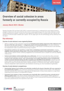 REACH Ukraine_Two Pager_Social Cohesion in regained and occupied areas_2024_ENG