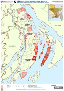 BGD_Map_Bhola District Reported Number of Affected People per Union_June 2013