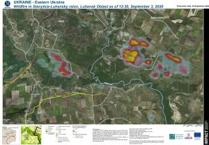 IMPACT UKR map EastUkraine WildfireStanytsiaLuhanska 3Sept2020 A1