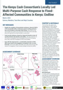 The Kenya Cash Consortium Endline Factsheet for the flood response in Garissa, Mandera, Tana River and Wajir Counties