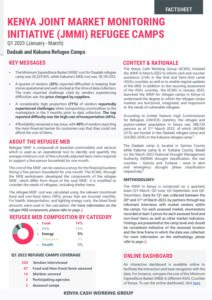 KCWG Kenya JMMI Q1 factsheet Refugee camps, March 2023