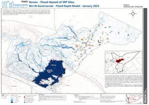 Yemen - Flood Hazard of IDP Sites Ma'rib Gov - Flood Depth Model - January 2024