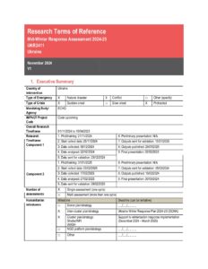 REACH - UKR2411 - Mid-winter Assessment 2024-25 - Terms of Reference
