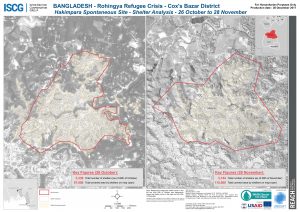 Bangladesh - Cox's Bazar - Hakimpara Spontaneous Site Shelter Analysis Comparison - 26 October & 28 November 2017