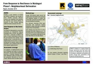 AGORA Maiduguri Neighborhood Delineation Factsheets, Nigeria - December 2019