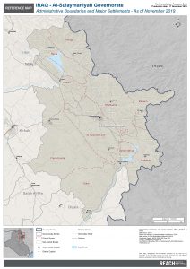 Iraq Reference Map Al Sulaymaniyah Administrative Boundaries A1 – November 2019