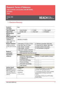 REACH Libya Child Protection Case Studies Terms of References November 2022