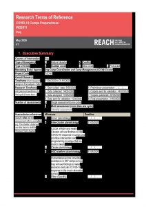 REACH IRQ - Covid 19 Camp Preparedness Terms of Reference - May 2020