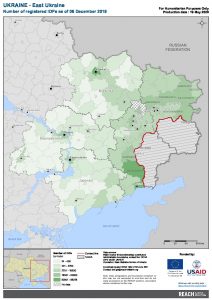 REACH UKR Map EastUkraine NumberOfRegisteredIDPs 06DEC2019 A4