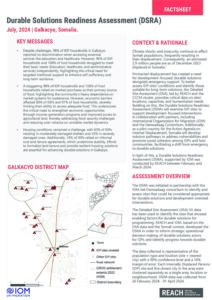 REACH Somalia Durable Solutions Readiness Assessment (DSRA) Galkacyo District factsheet 2024