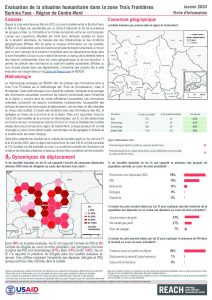 Evaluation de la situation humanitaire dans la zone Trois Frontières, région Centre Nord (Burkina Faso), factsheet – Janvier 2020