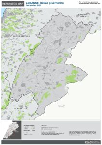 REACH Lebanon Reference Map Bekaa Governorate December 2023