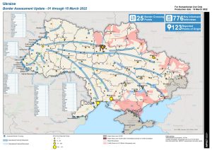 Ukraine Border Crossing Update Map (1 - 15 Mar 2022)